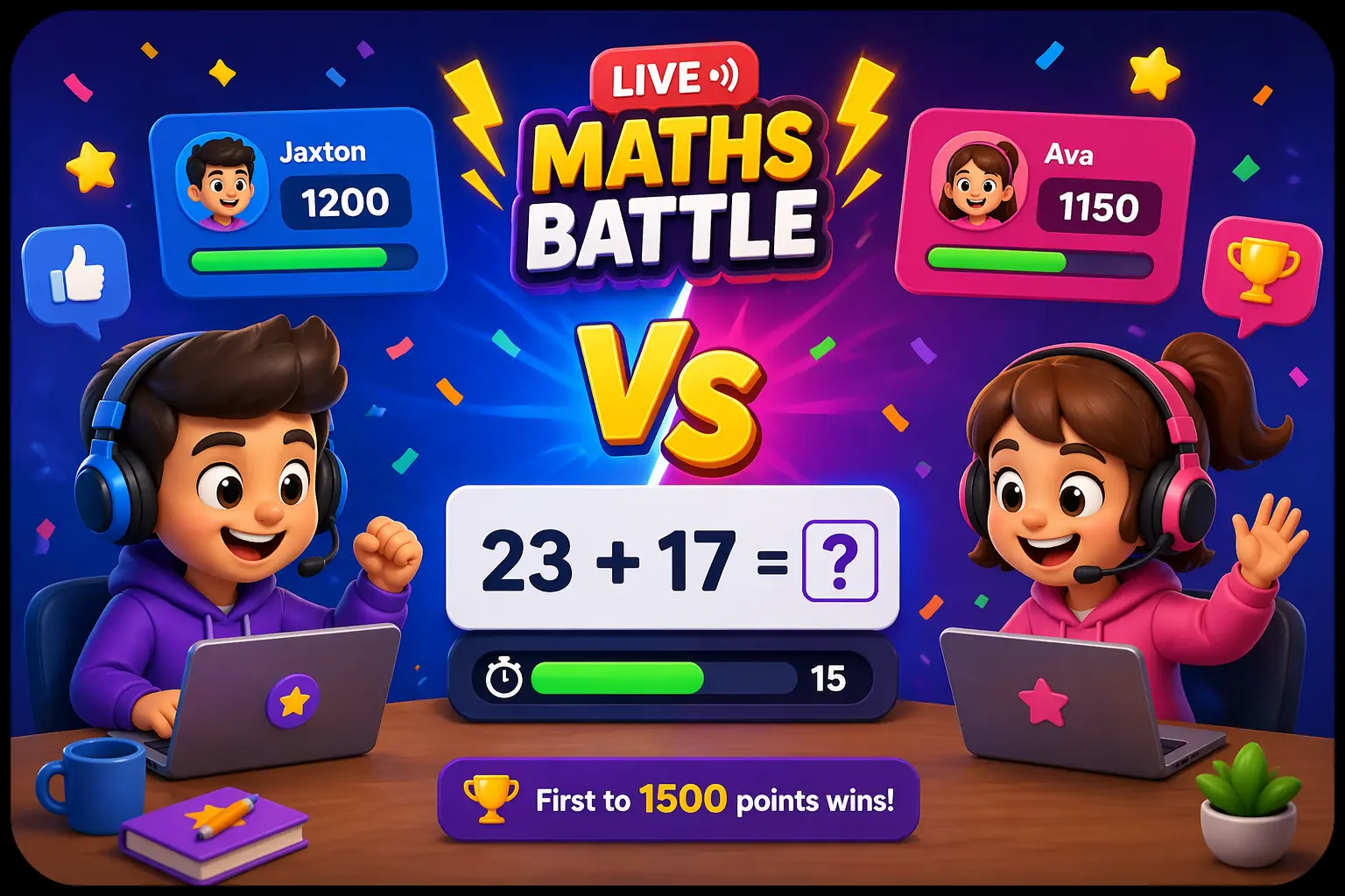 Live maths battle card