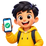 Student registering on a phone