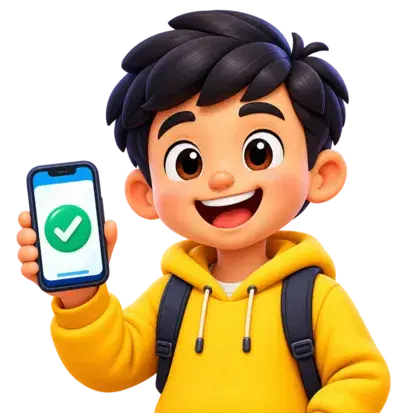 Student registering on a phone