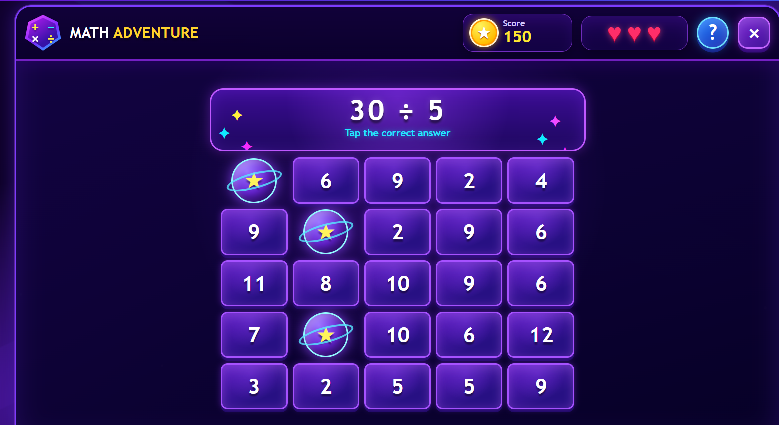 Equation Nums game(bingo) - Division