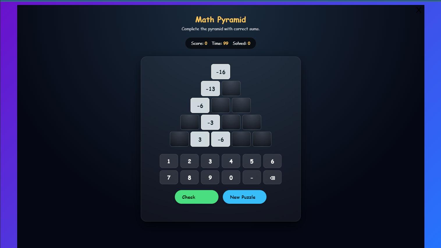 Addition Pyramid level 3