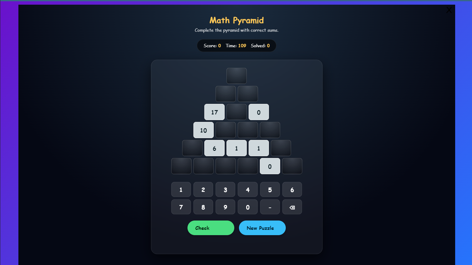 Addition Pyramid level 4