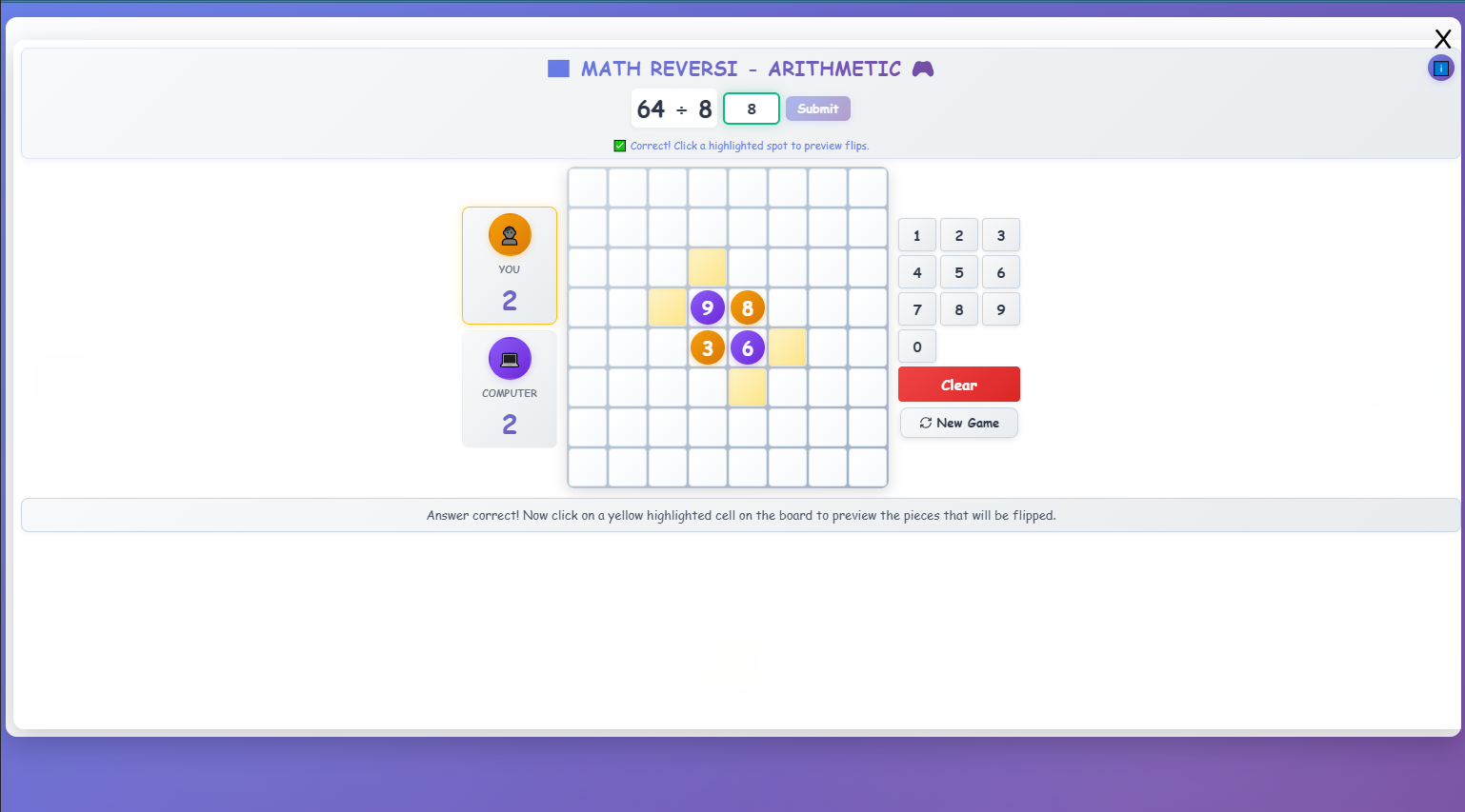 Math Reversi - Arithmetic