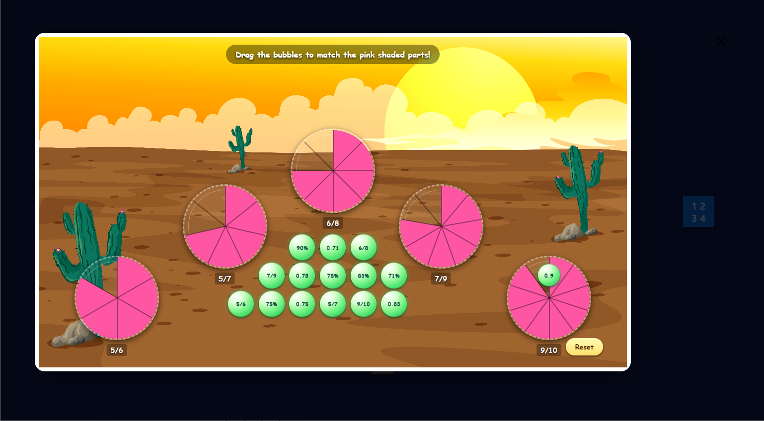 Fractions circle level 6