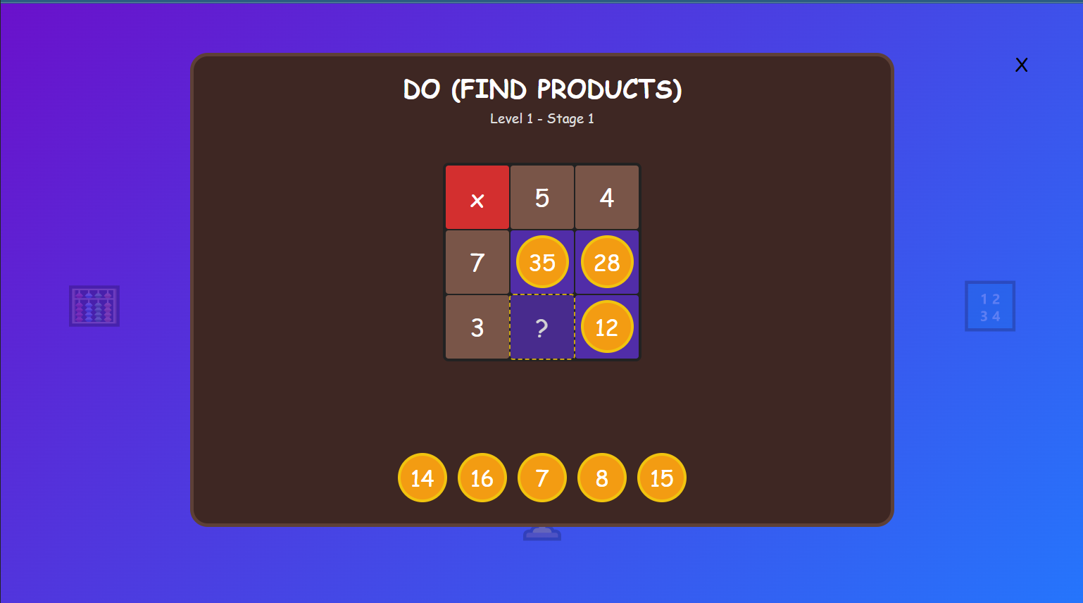 Addition Game DO-UNDO level 1