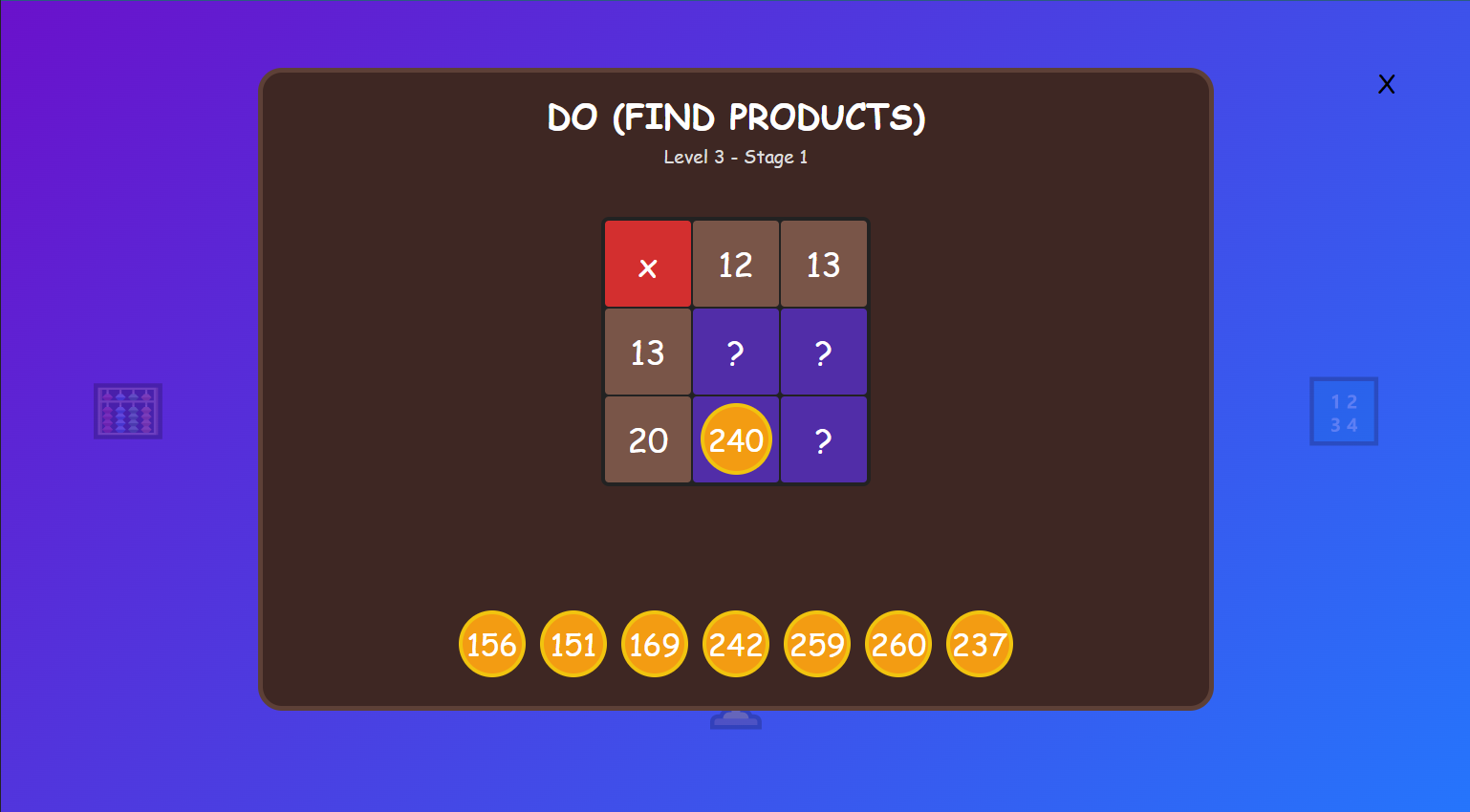 Addition Game DO-UNDO level 3