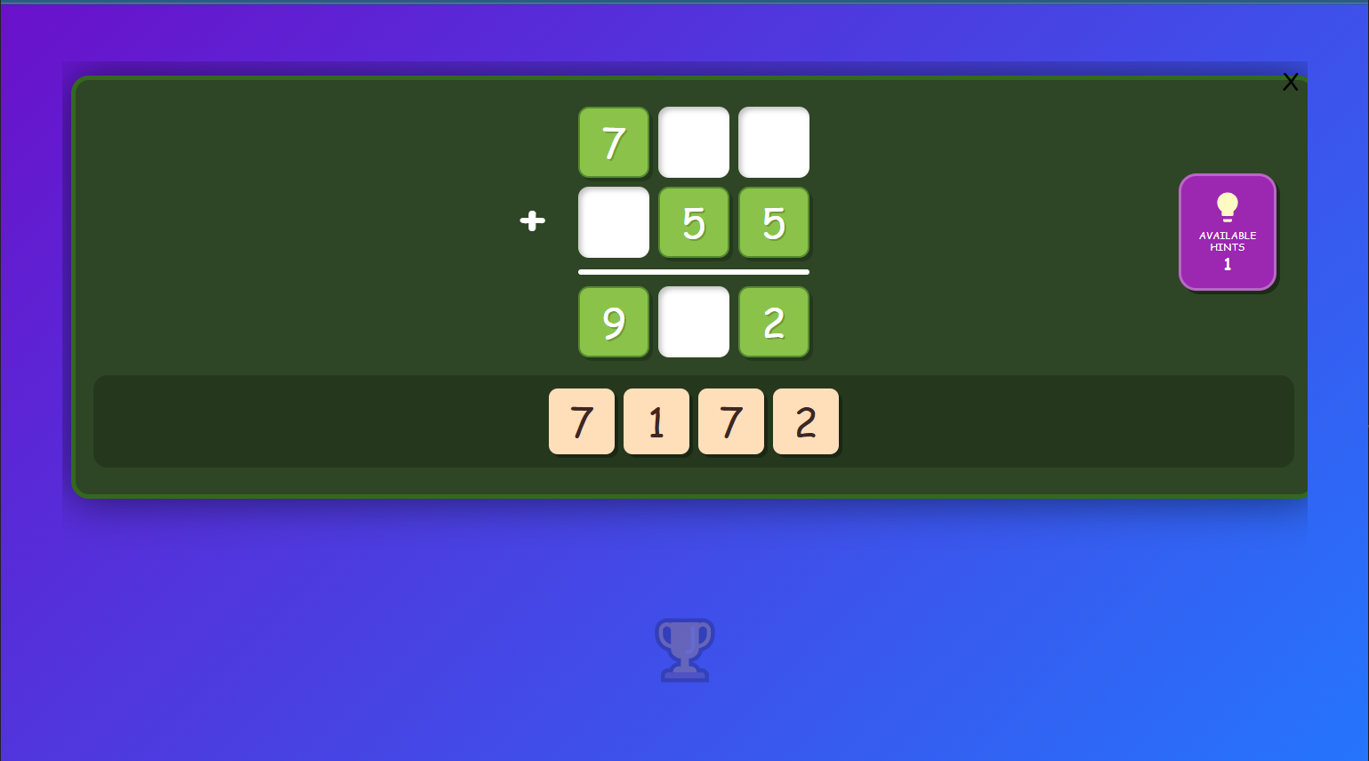 Addition drag Numbers level 2