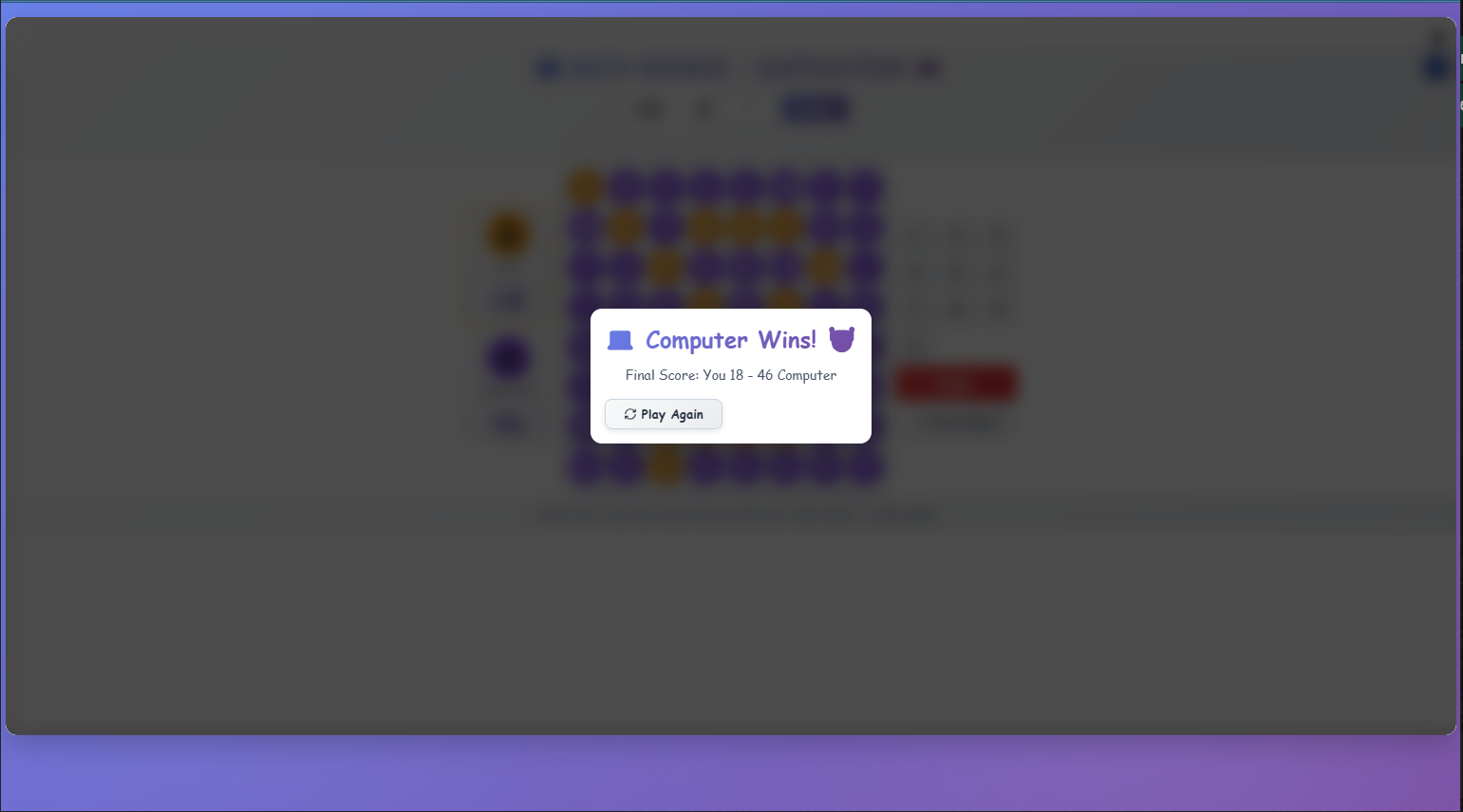 Math Reversi - Subtraction