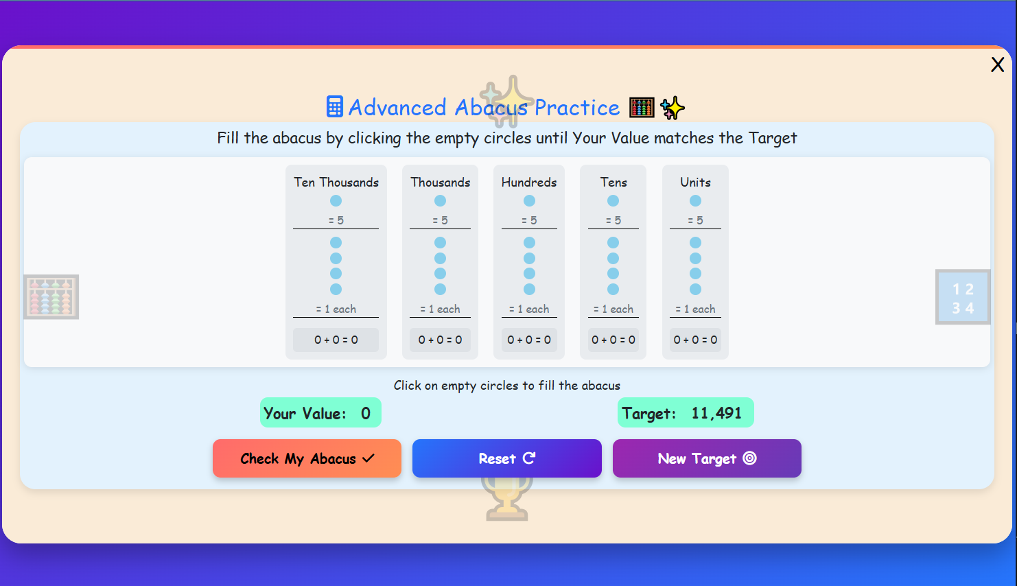 Abacus Recognize Numbers Level-2 Activity