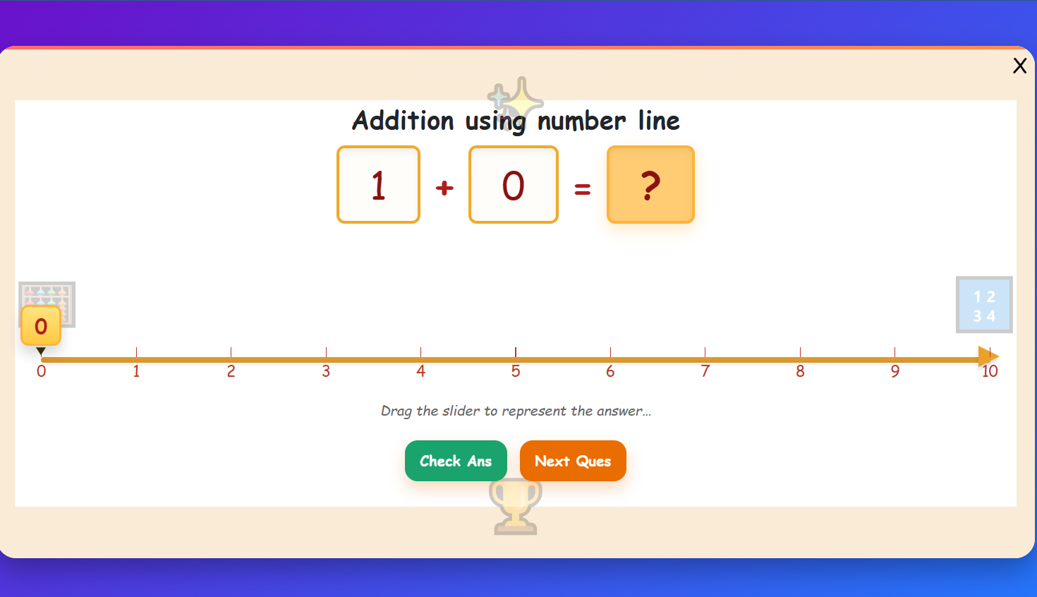 Addition using number line