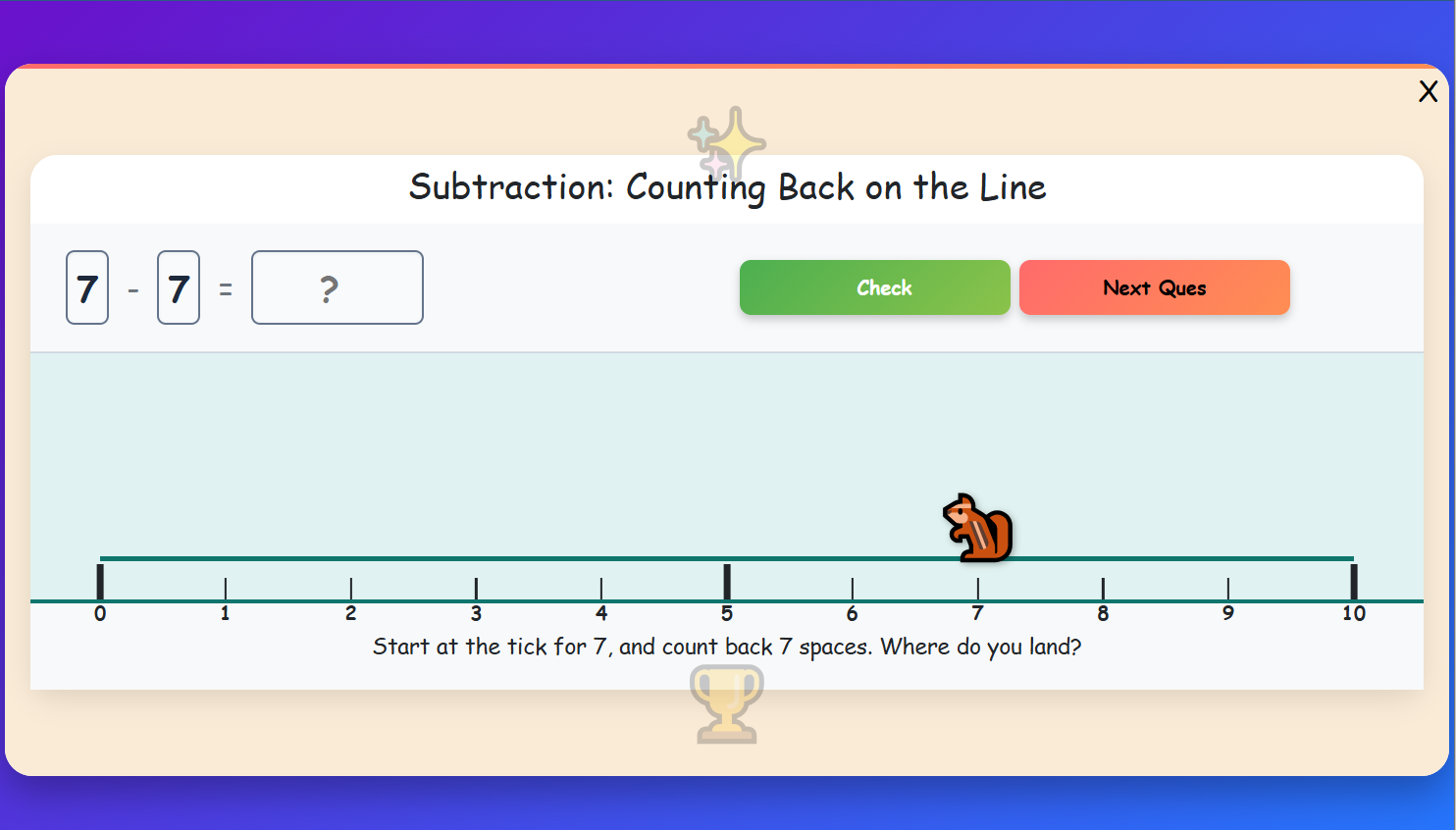 Subtraction: Counting Back on the Line
