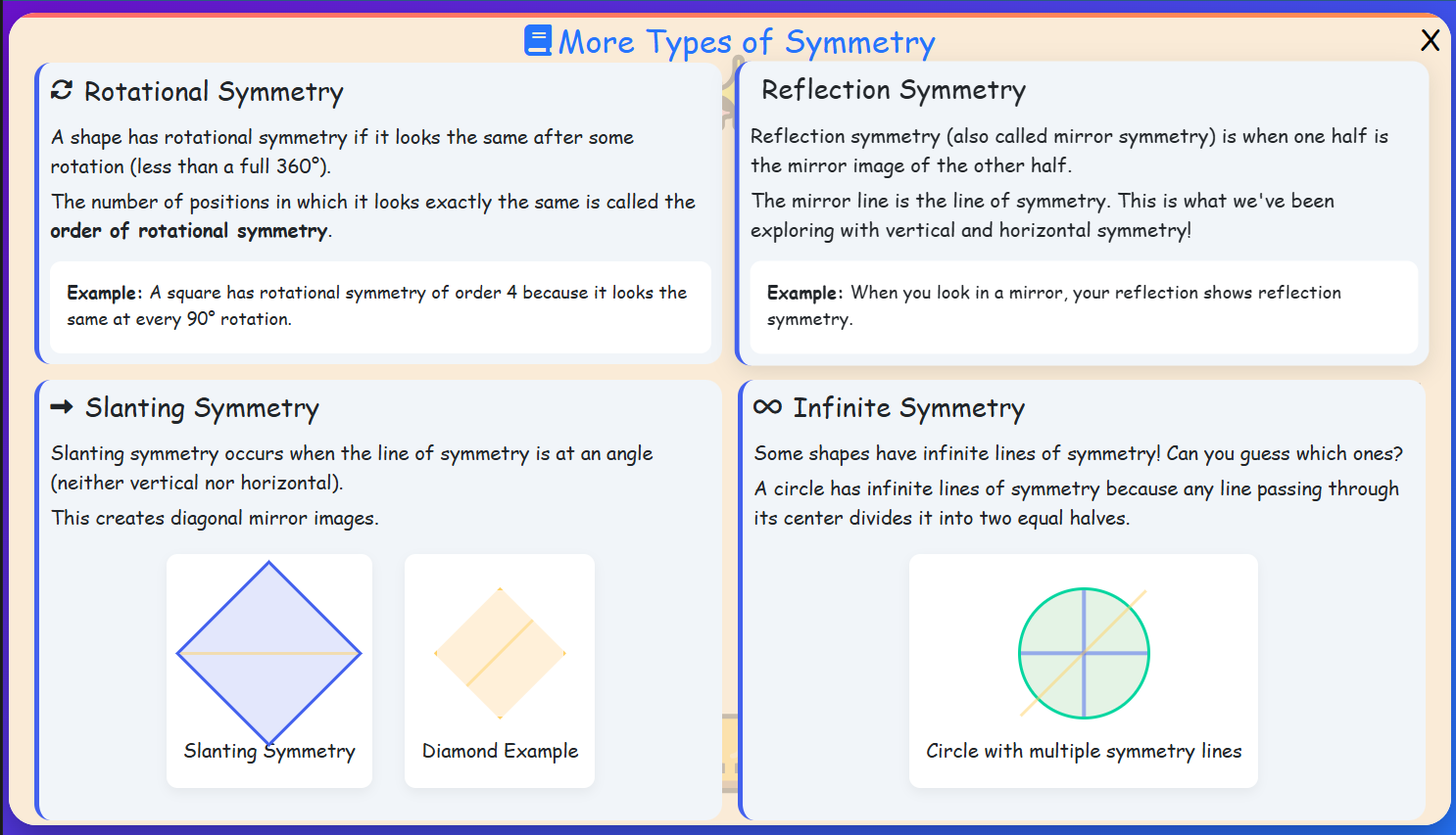 More Types of Symmetry