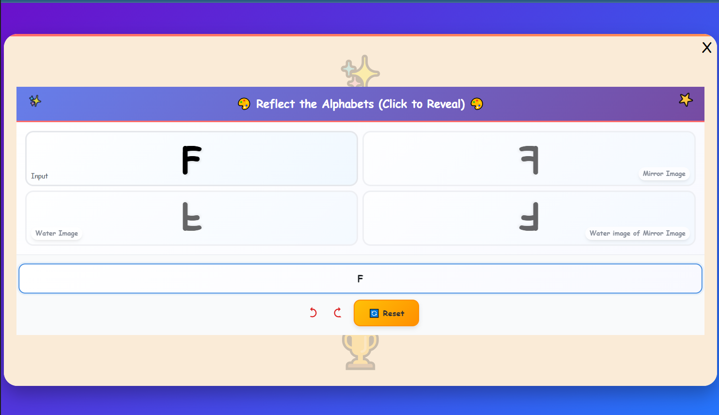 Reflect the Alphabets