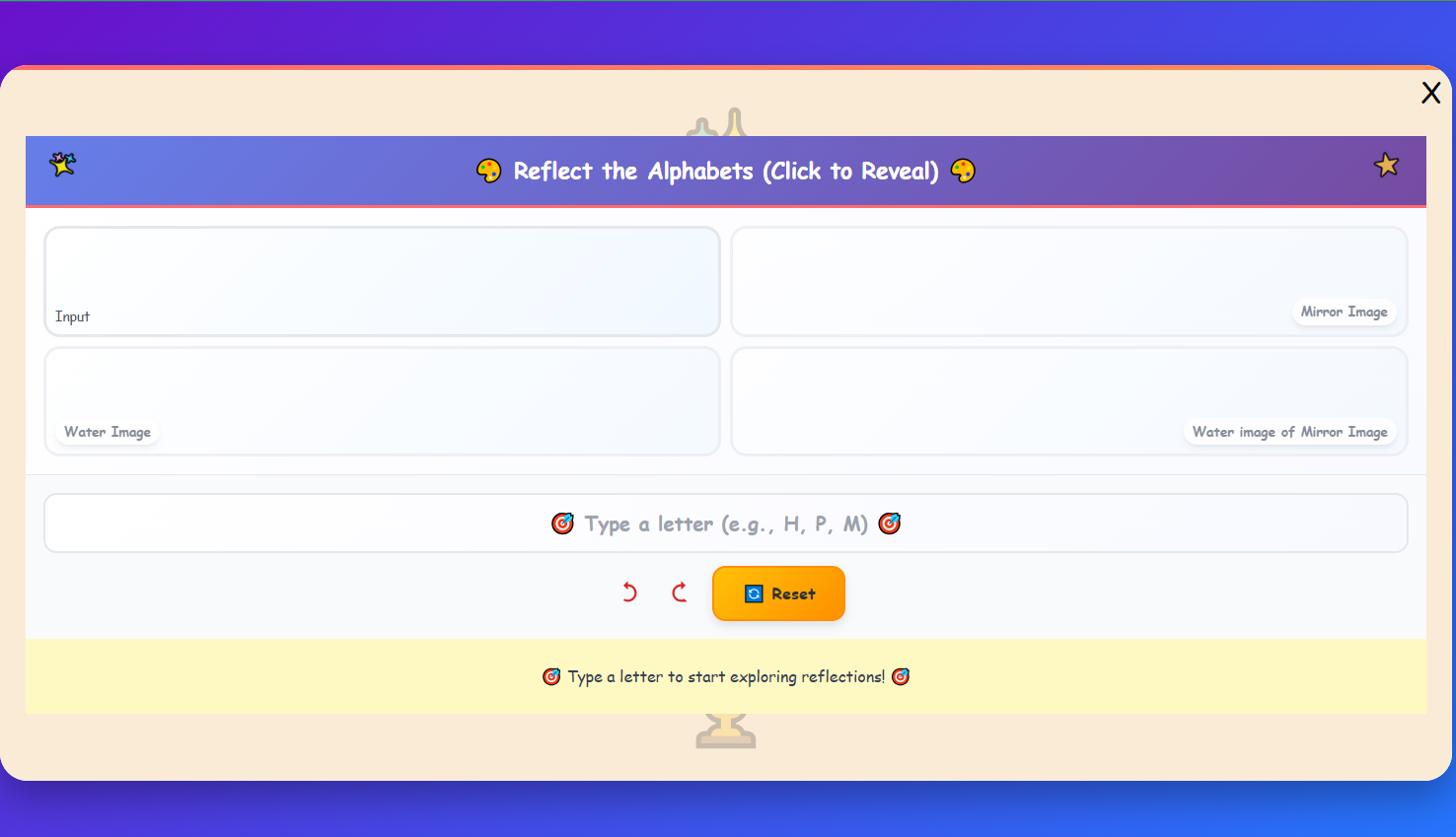 Reflect the Alphabets