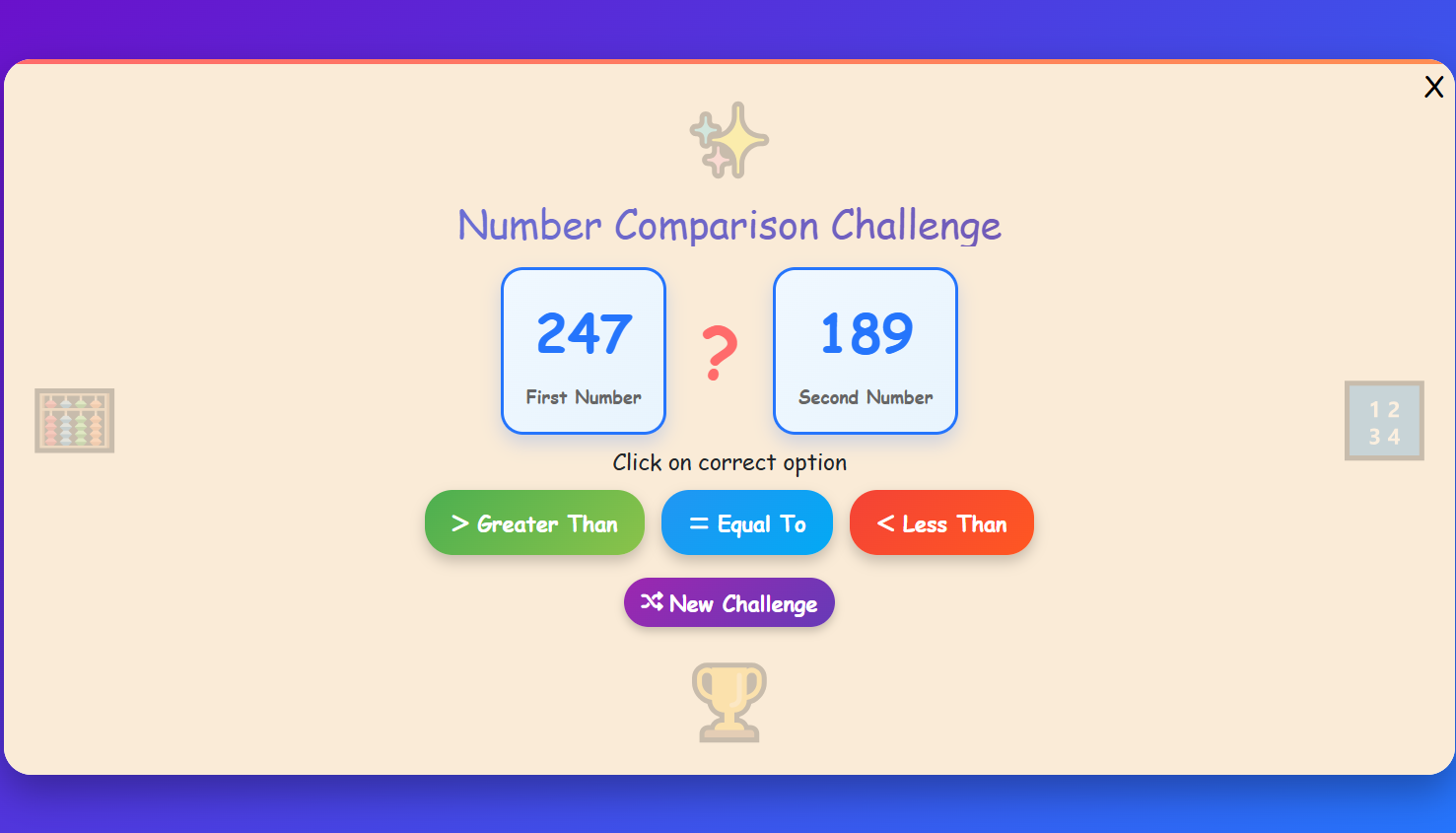 Number Comparison Challenge
