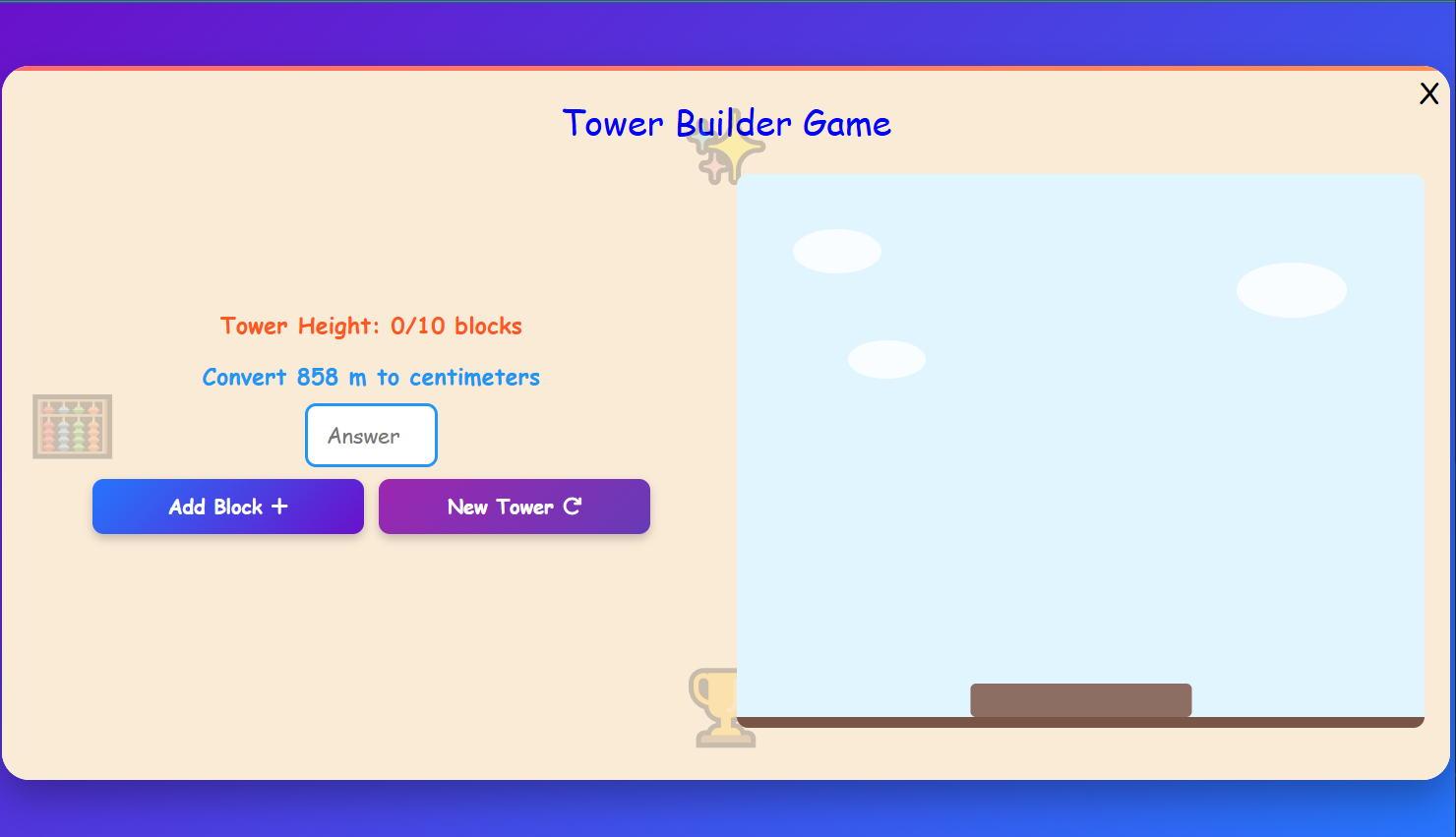 Tower Builder Game