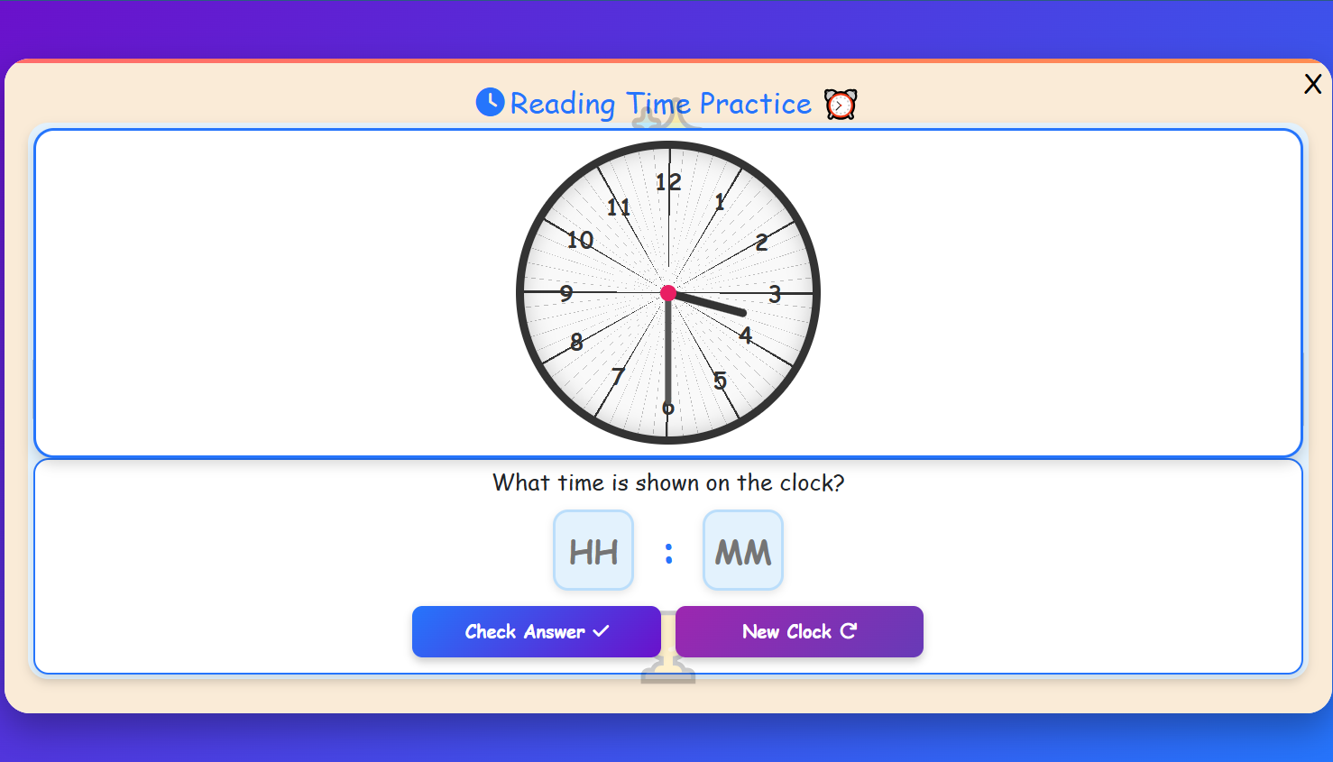 Reading Time Practice