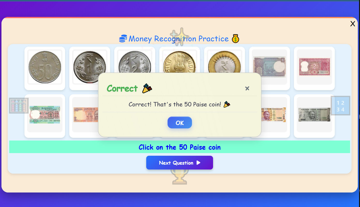 Money Recognition Practice