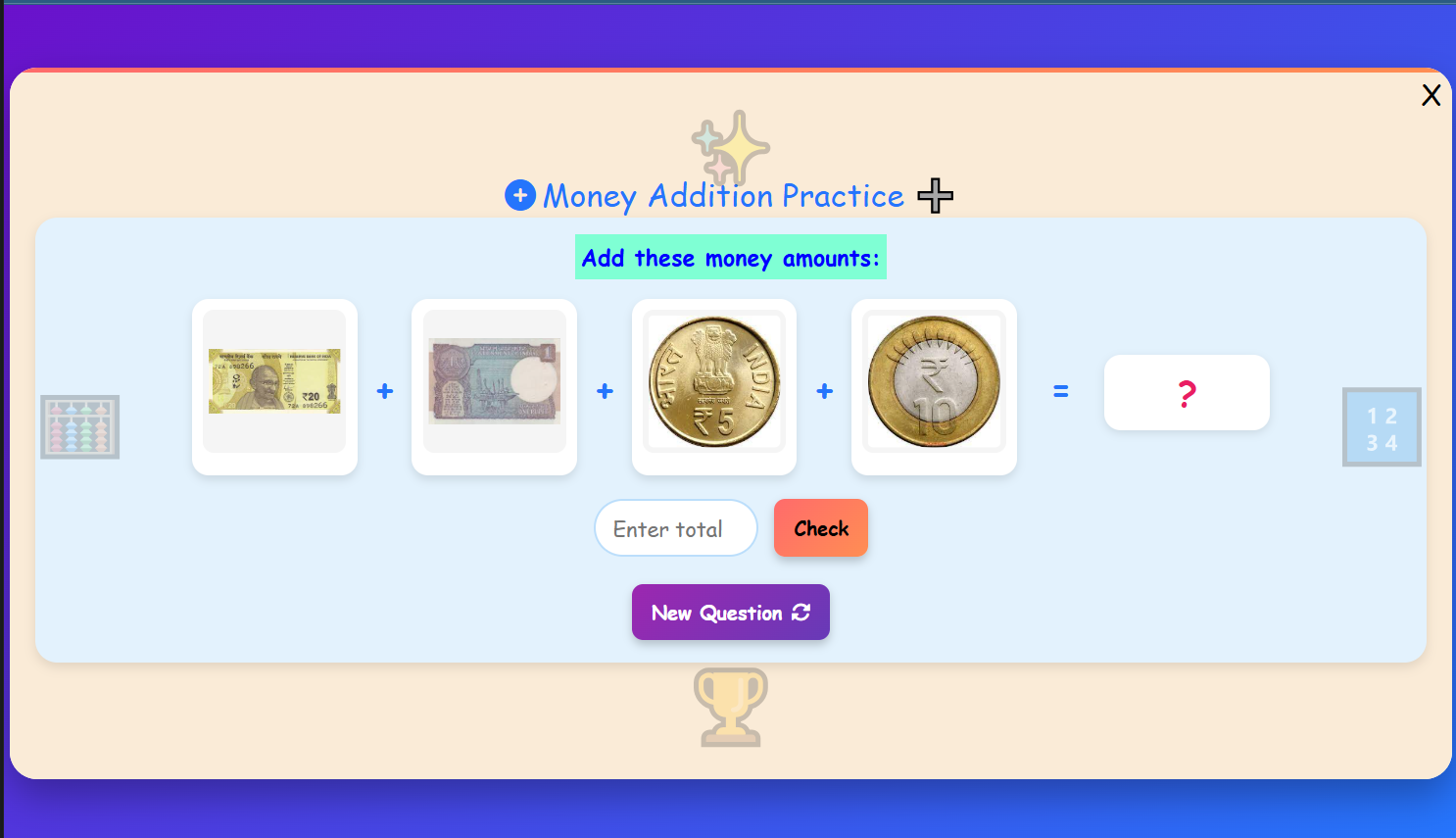 Money Addition Practice