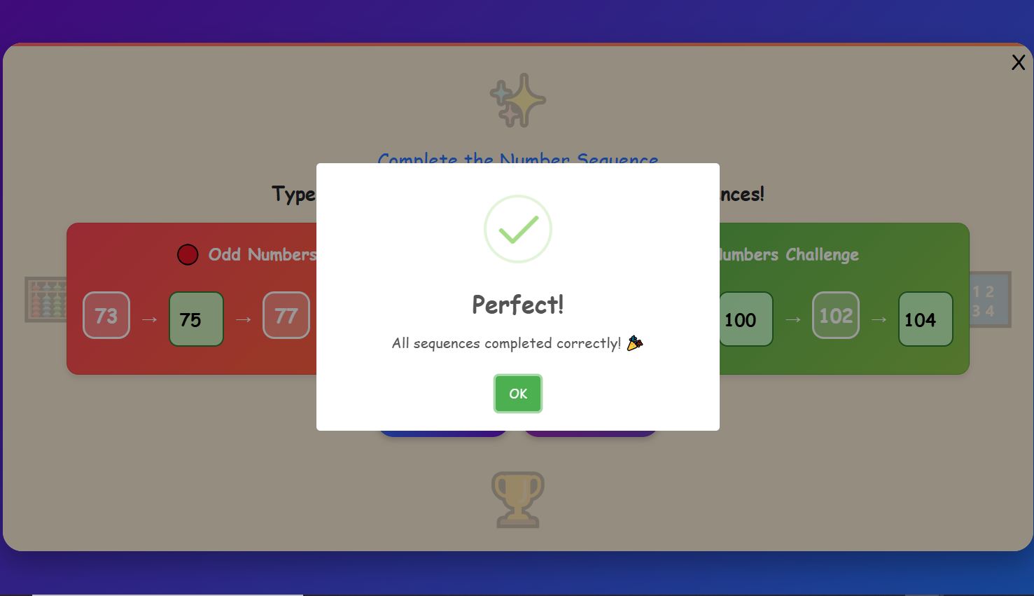 Complete the Number Sequence