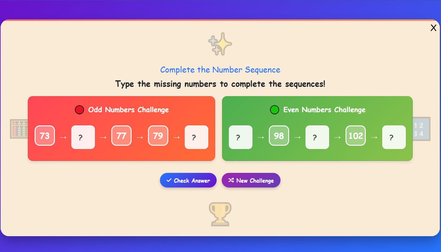 Complete the Number Sequence