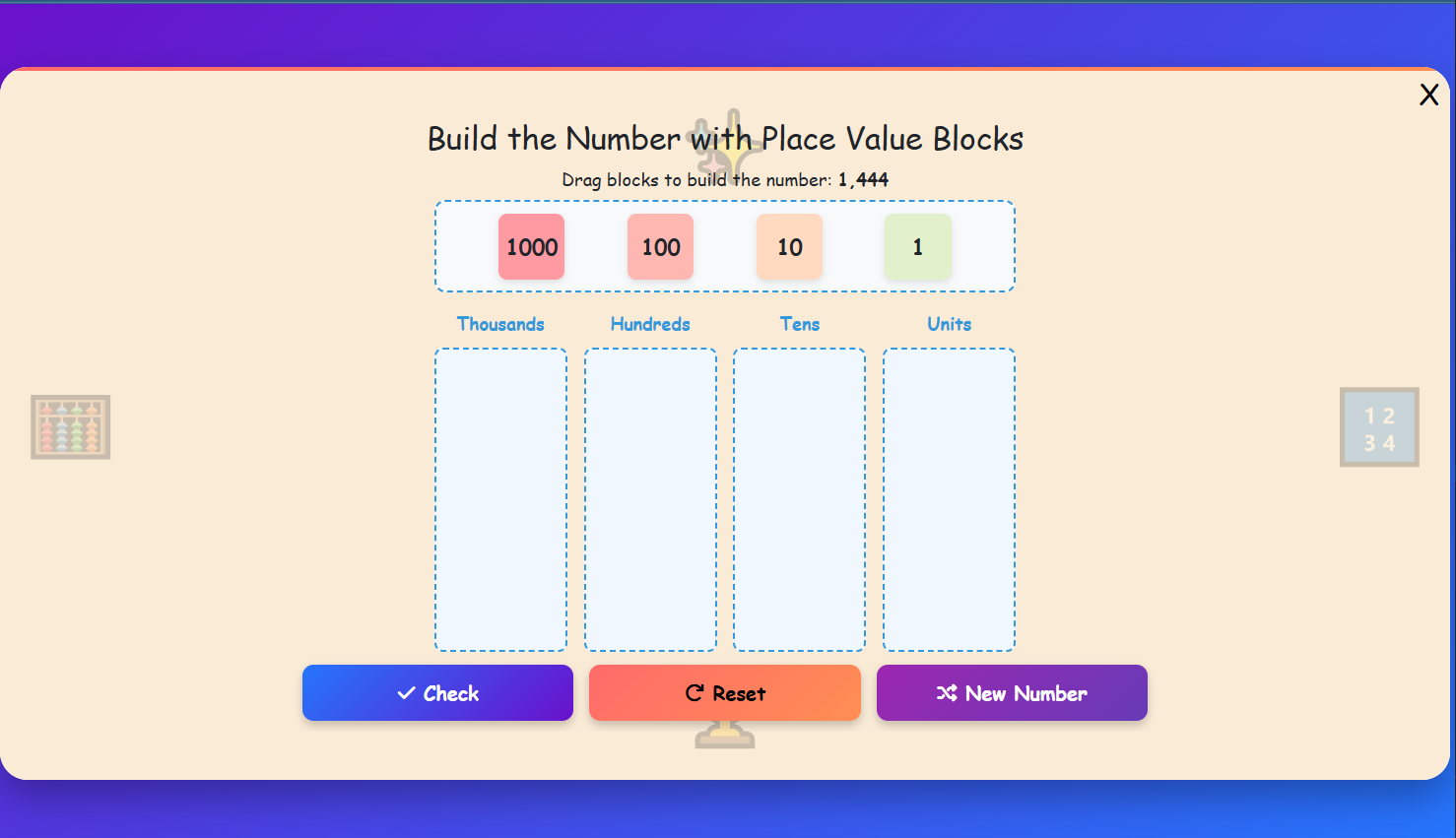 Build the Number with Place Value Blocks