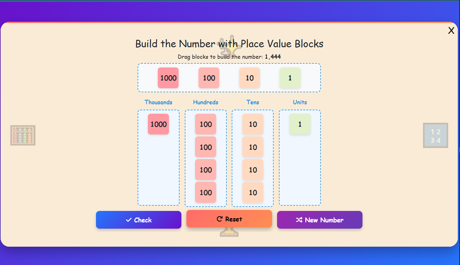Build the Number with Place Value Blocks