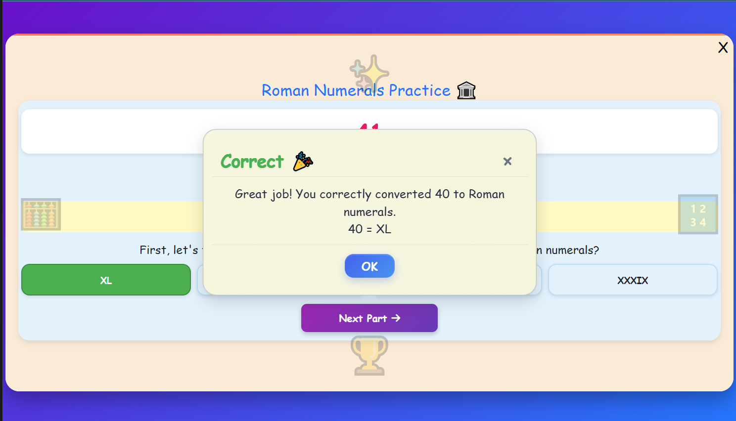 Roman Numerals Practice