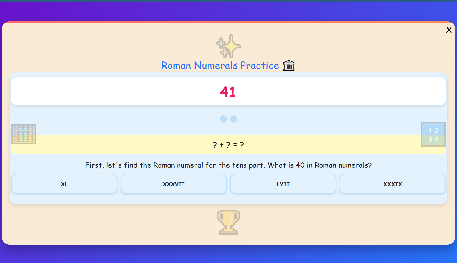 Roman Numerals Practice