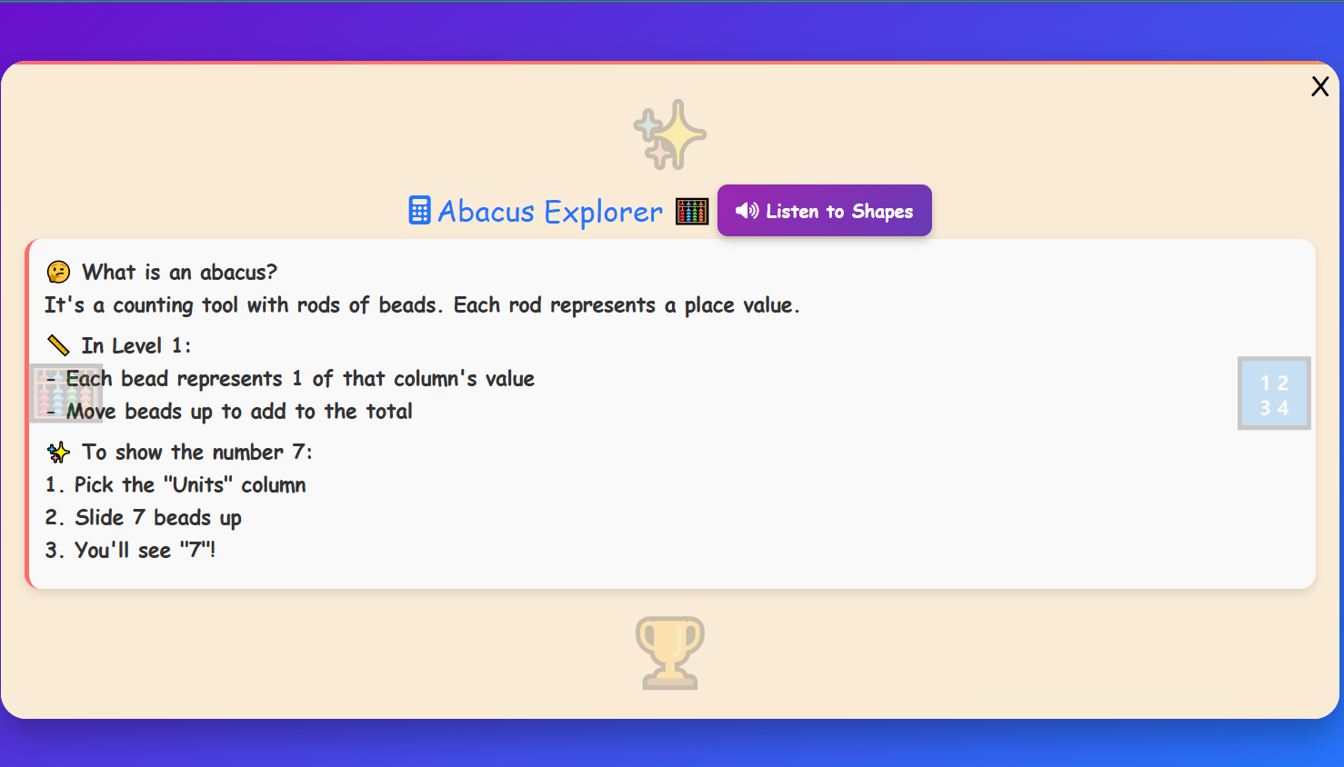 Abacus Level 1 Lesson
