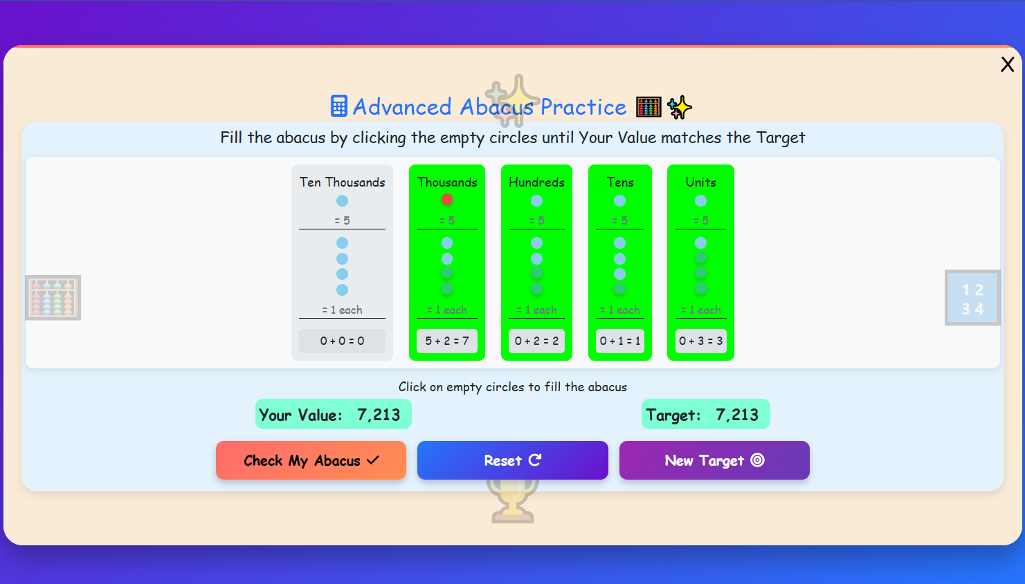 Abacus Recognize Numbers Level-2 Activity