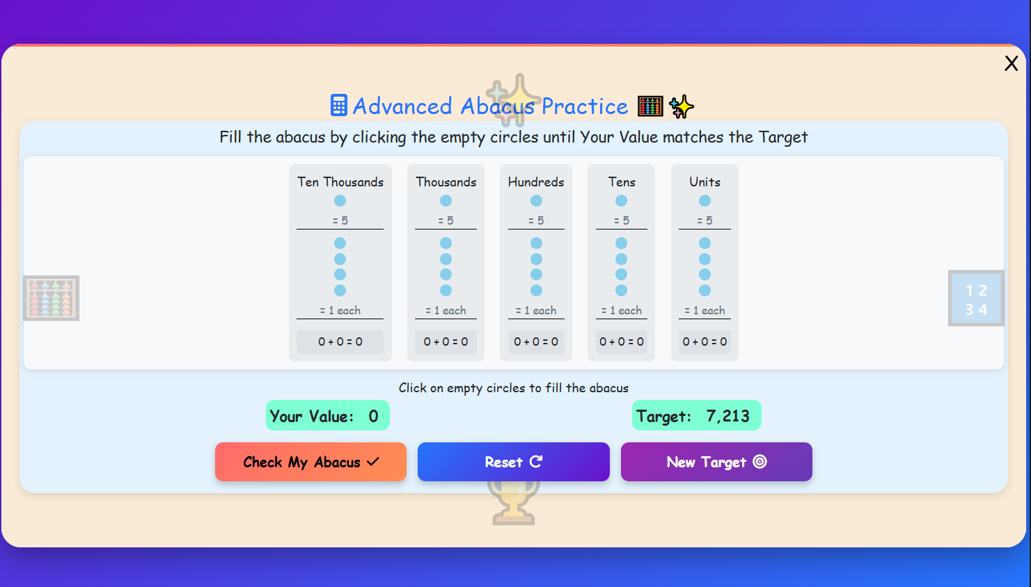 Abacus Recognize Numbers Level-2 Activity