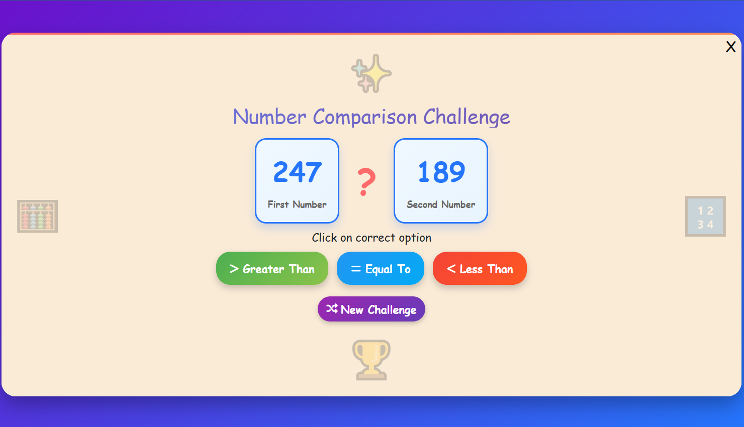Number Comparison Challenge
