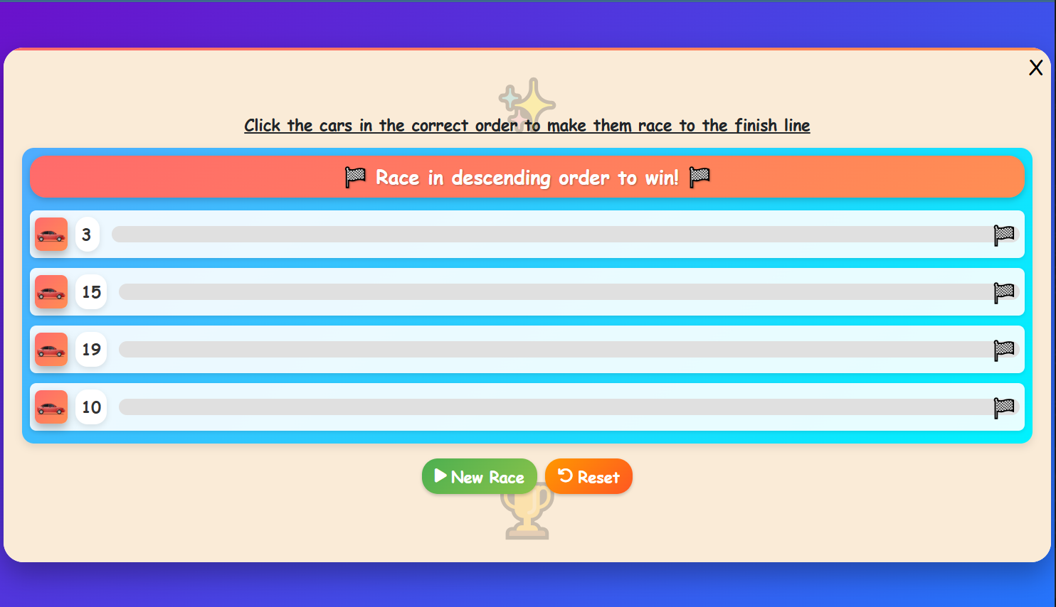 Number Race Challenge