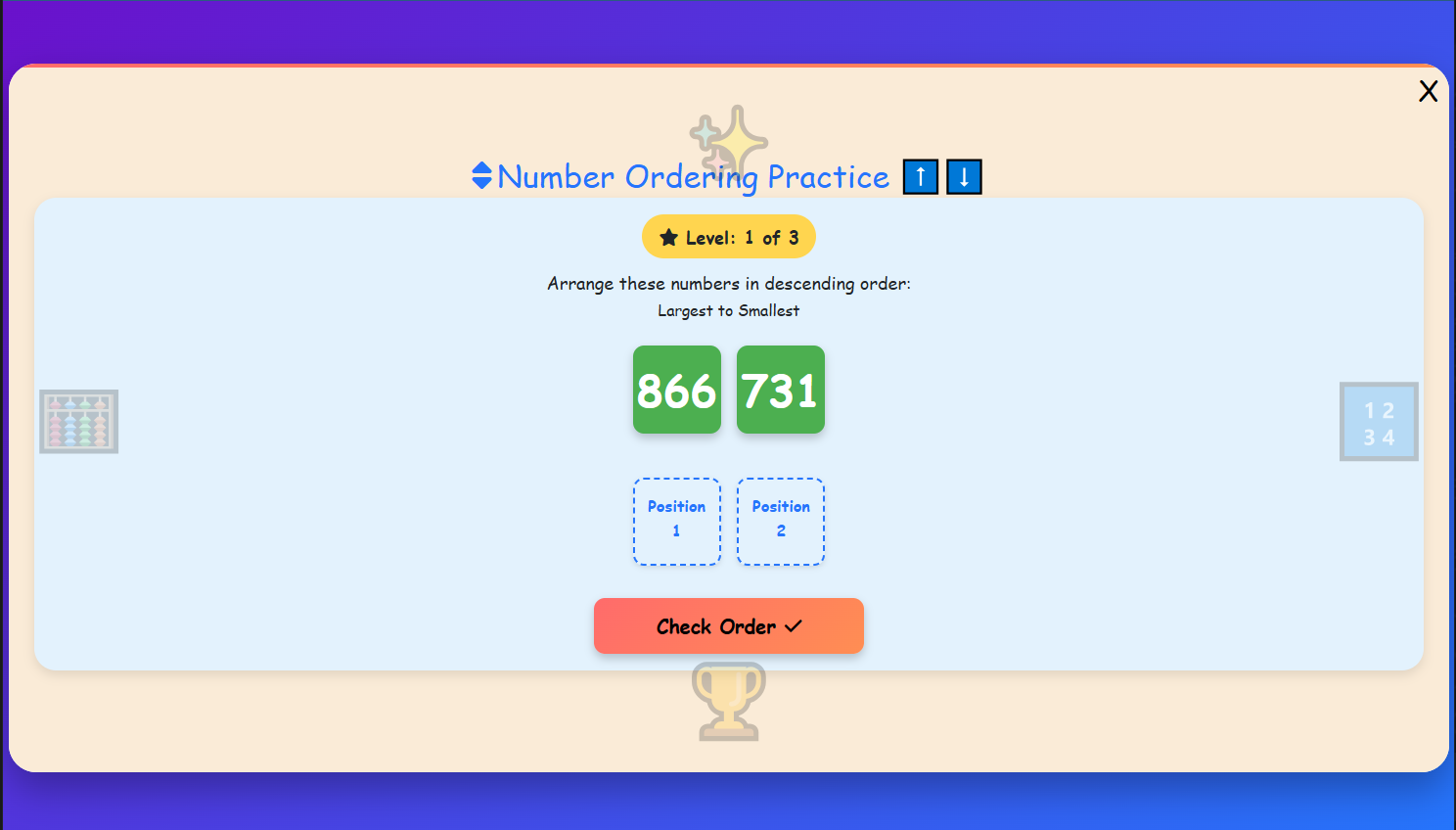 Number Ordering Practice