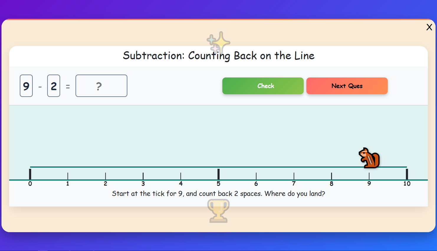 Subtraction: Counting Back on the Line