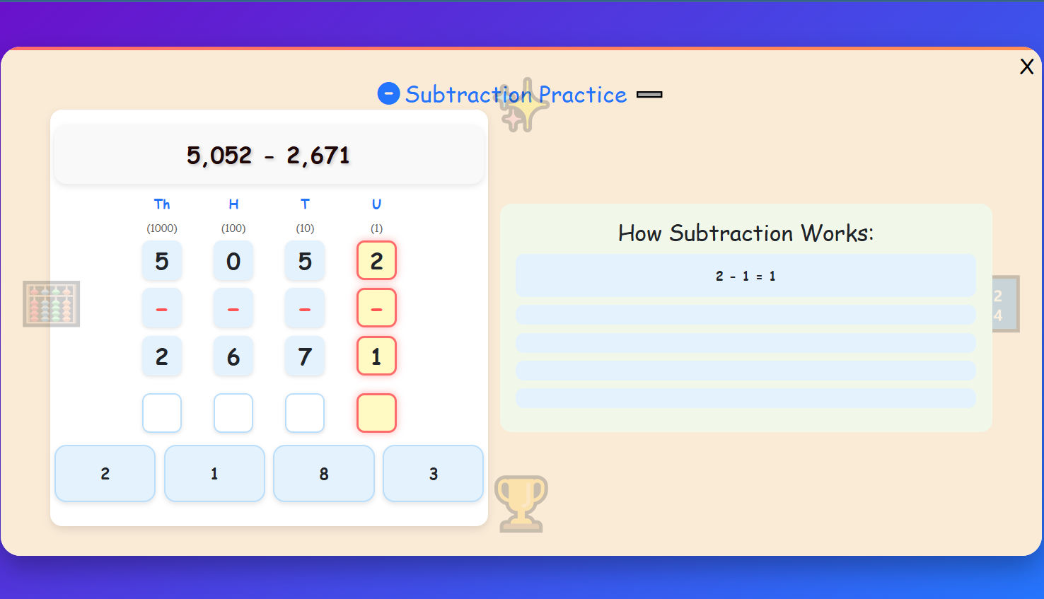 Subtraction Practice