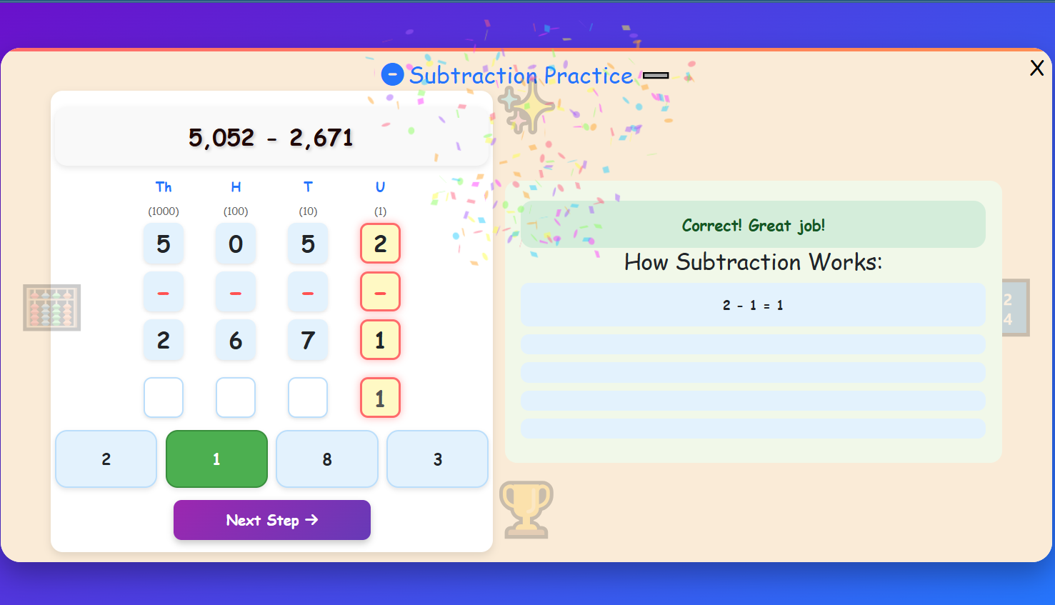 Subtraction Practice