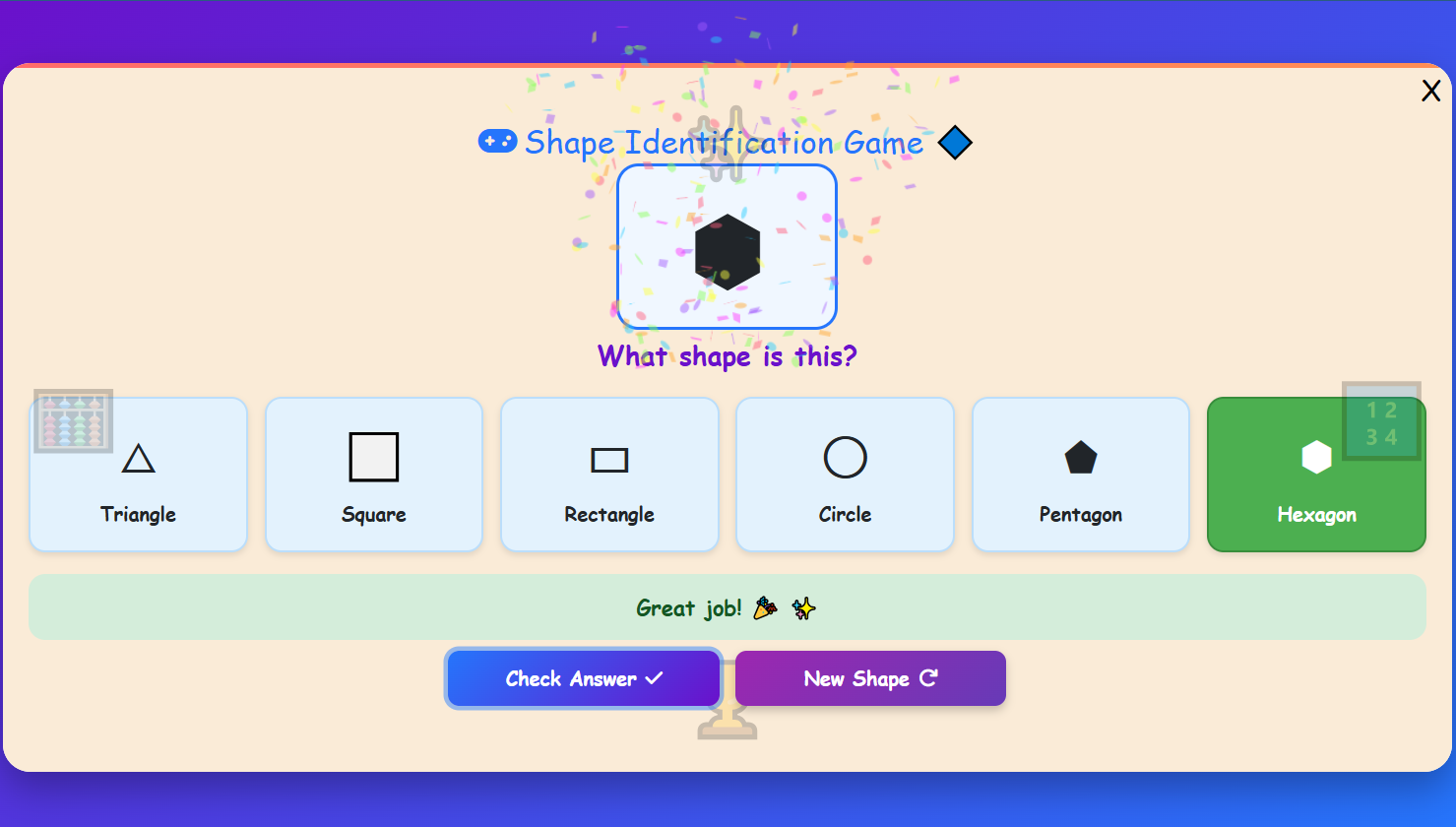 Shape Identification Game