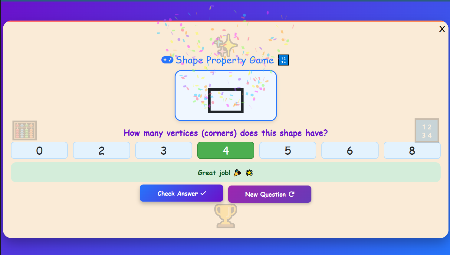 Shape Property Game