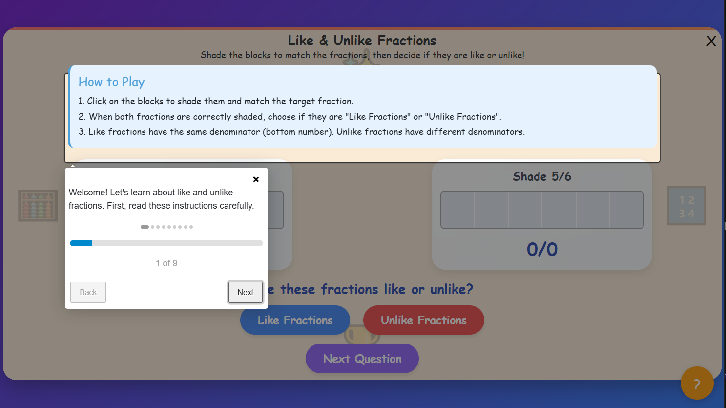 Like-Unlike fractions
