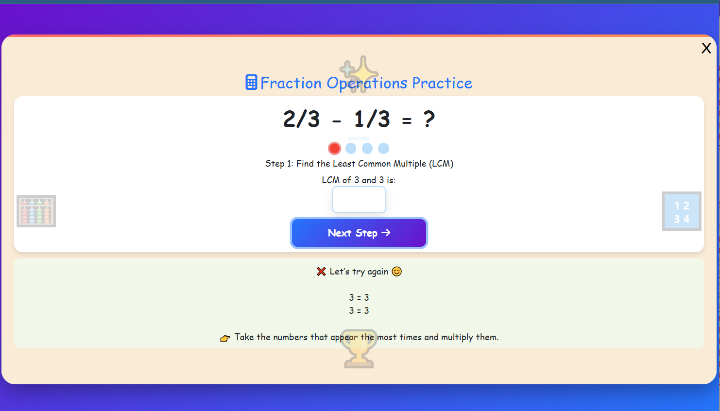 Fraction Operations Practice