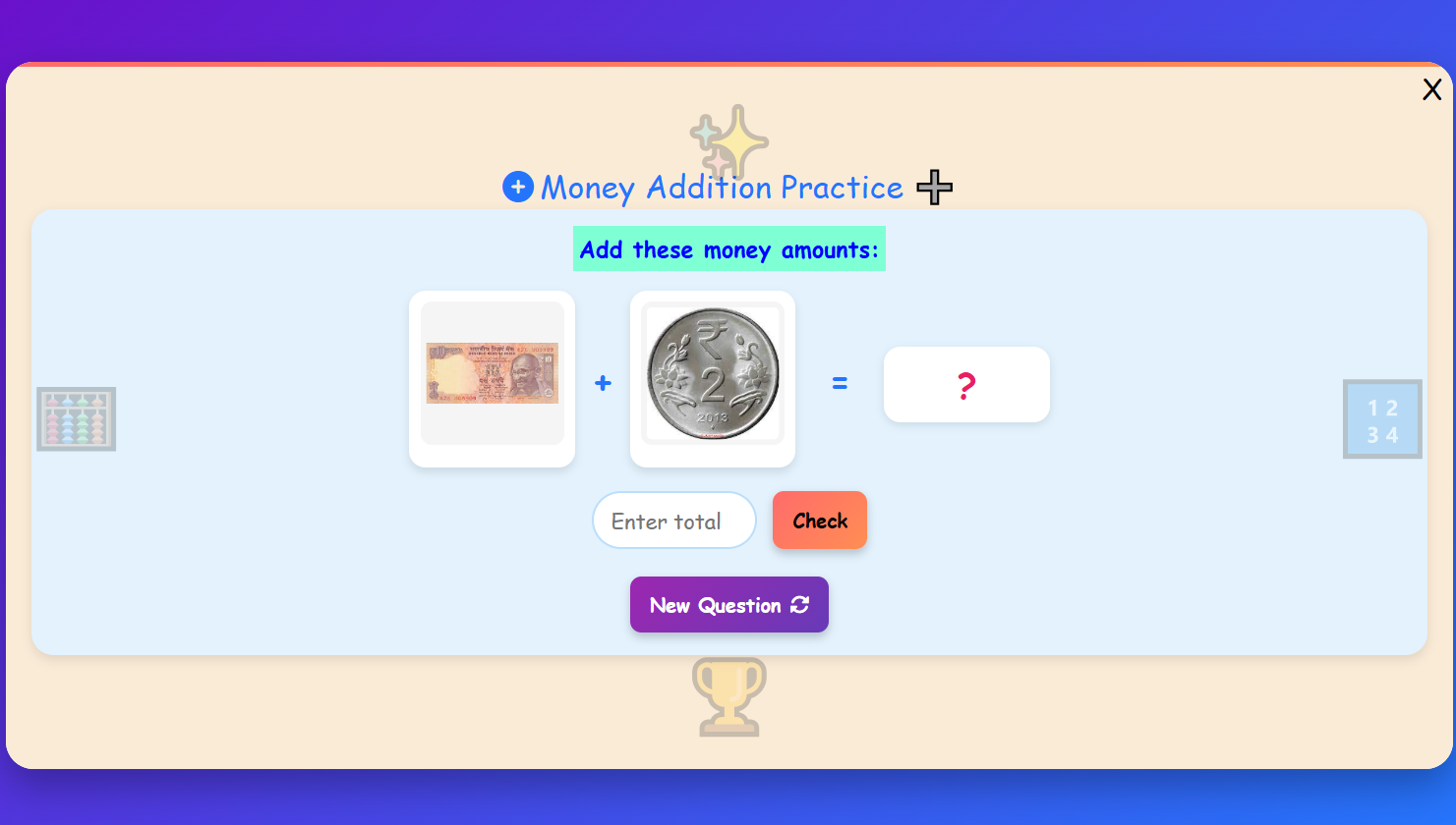 Money Addition Practice