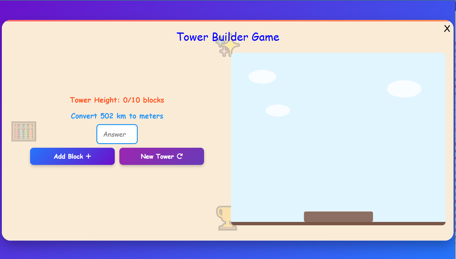 Tower Builder Game