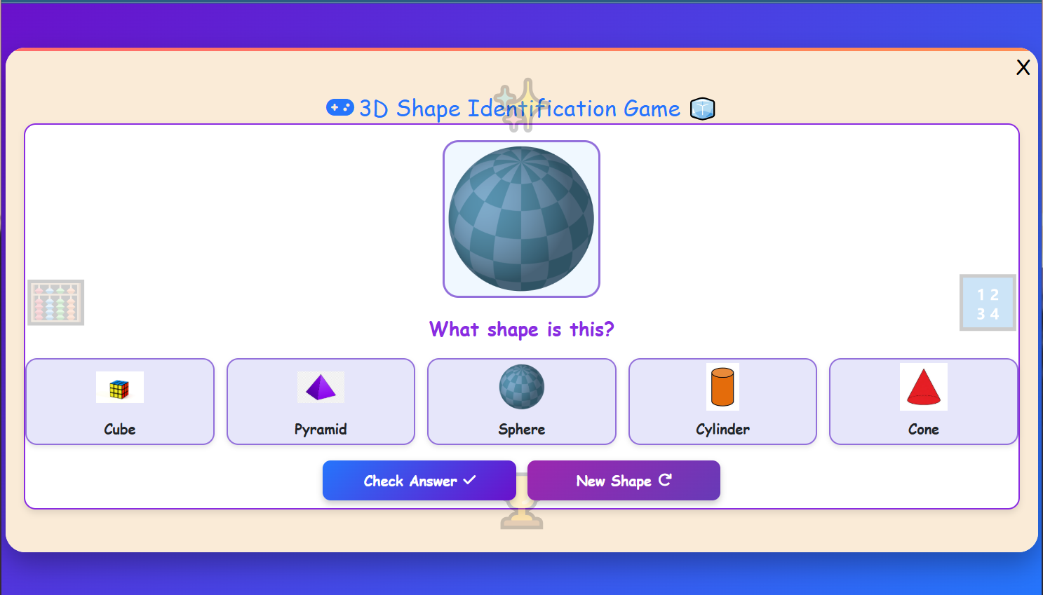 Shape Identification Game