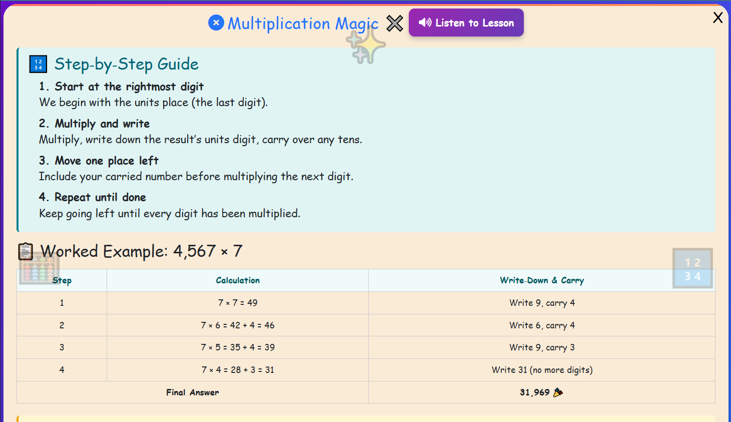 Multiplication Practice