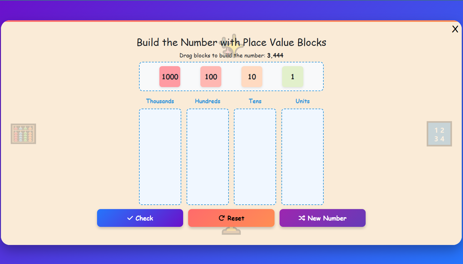 Build the Number with Place Value Blocks