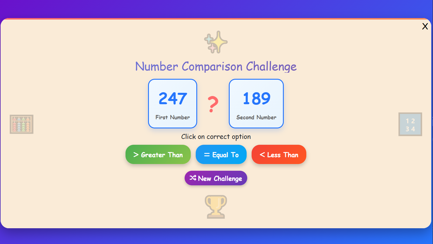 Number Comparison Challenge