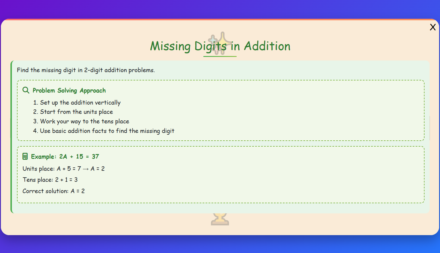 Missing Digits Lesson