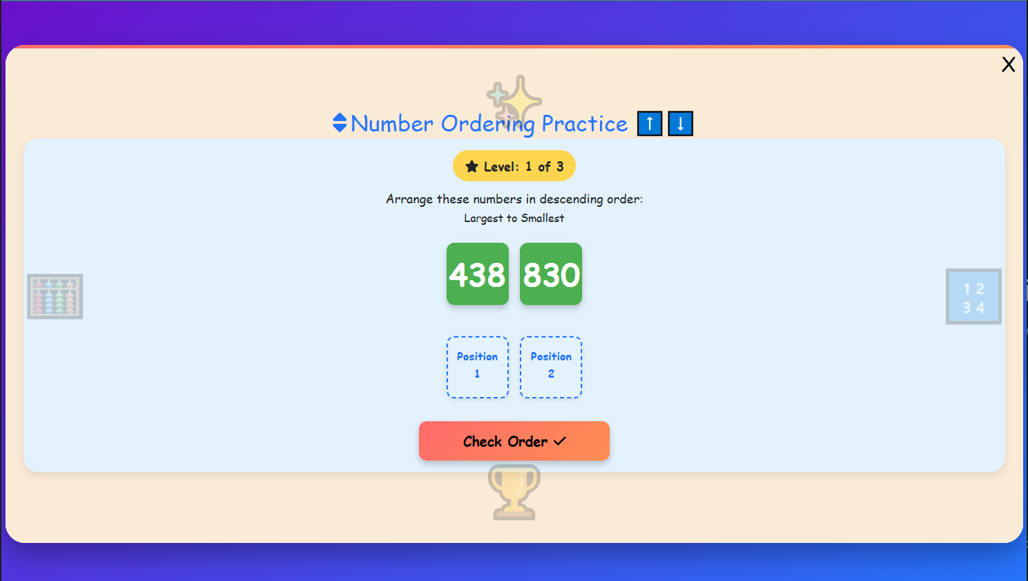 Number Ordering Practice